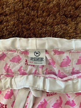 PINK Victoria's Secret Pink Bunny Print Satin Pajama Pants